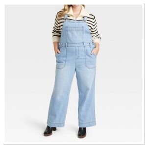 Women’s Wide Leg Denim Overalls Universal Threads Light Wash